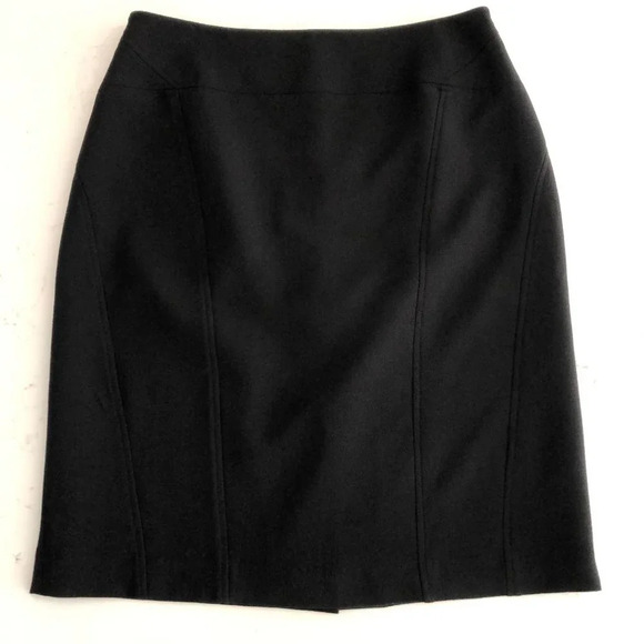 Louben Vintage Classic Lined Pencil Midi Skirt 100% Polyester Black Sz 8 - Picture 1 of 11